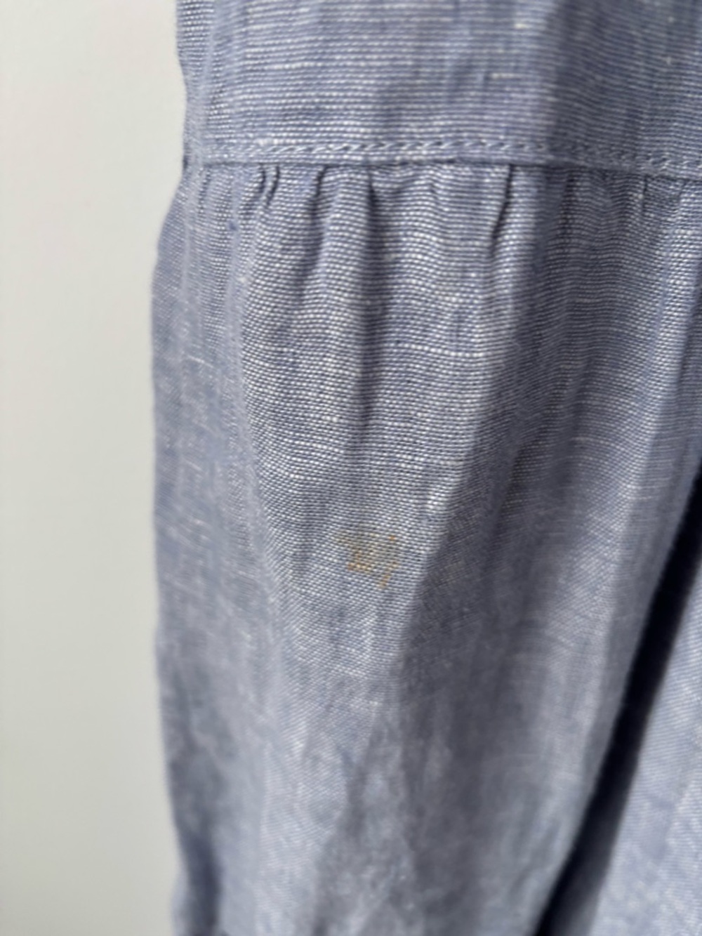 Cynthia Rowley 100% Linen Blue Shirt Dress Tie Waist Tiered Size M - Picture 7 of 10